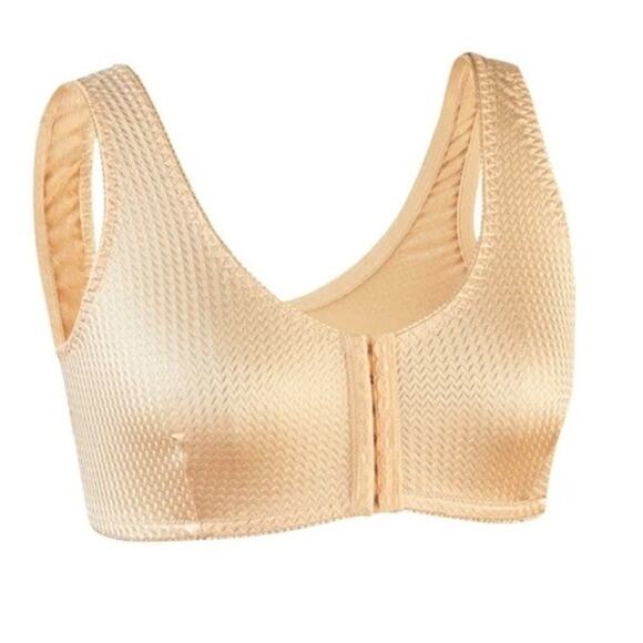 Front Hook Closure Stretchy Fabric Comfort Sleep Bra 36 - Picture 1 of 7